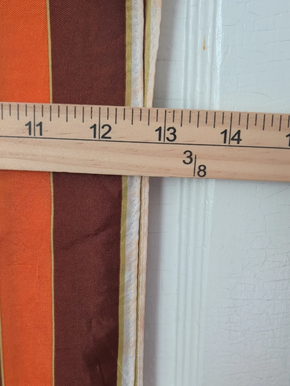 Vintage Scarf Geometric Pattern Orange Brown Silky Square 25